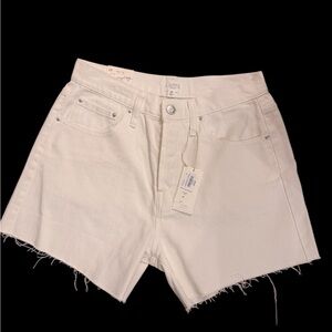 Z Supply Cream Everyday Jean Shorts, Size 28, Mid Length Short